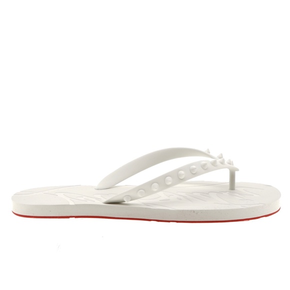 Christian Louboutin Loubi Flip Flop White Rubber Size 11 US New main image 6